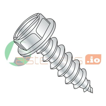 #14 x 1 1/2" Type A Self-Tapping Screws/Slotted/Hex Washer Head/Steel/Zinc (Carton: 1,250 pcs)